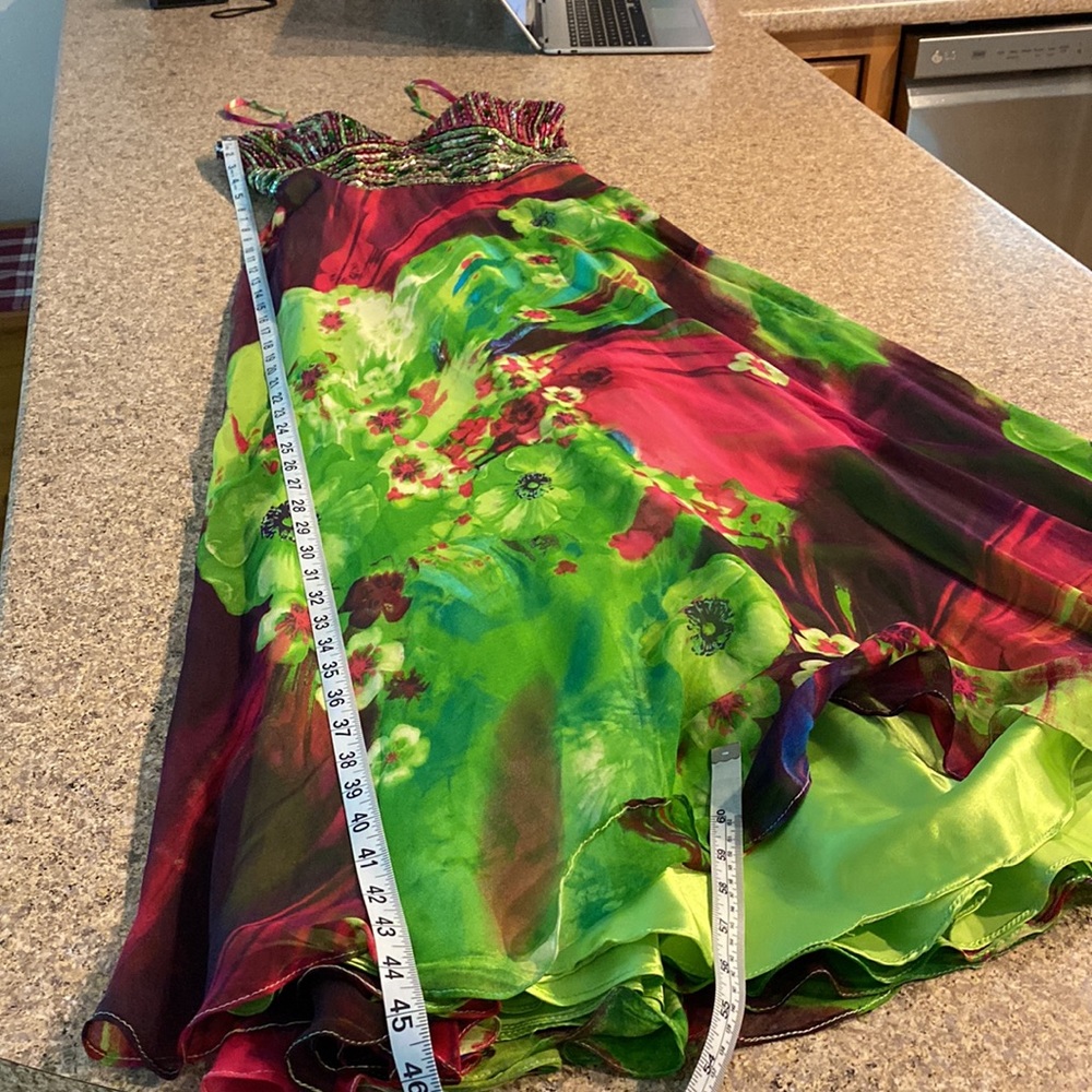 Clarisse Beaded Upper 100% Silk Shell, Prom Pageant or Evening Gown With FLAWS 4 - Picture 7 of 17